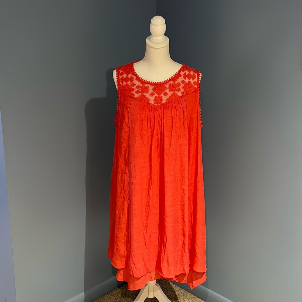 CJ Banks sleeveless dress in coral. Never worn
